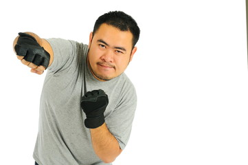 Man punch in body combat