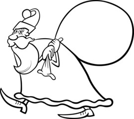 santa claus cartoon for coloring book