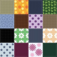 patchwork background with different patterns