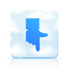 Vector icon hand with sky on white background. Eps 10