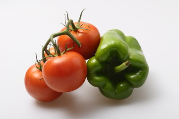 Green pepper and grape tomatoes