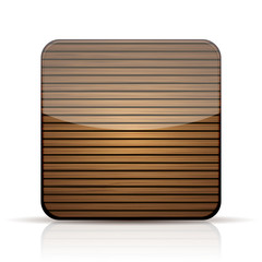 Vector wooden app icon on white background. Eps 10