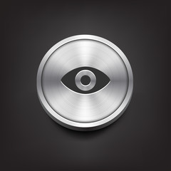 Metal Button with Eye Icon