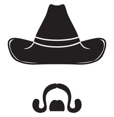 cowboy hat and mustache