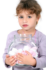 Girl with candy jar