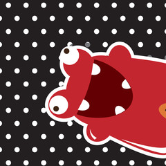 Happy birthday or valentine's card with cute monster