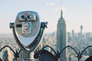 Selbstklebende Fototapete New York Schöne Aussicht auf Downtown Manhattan vom Rockefeller Center