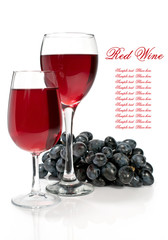 red wine with grapes