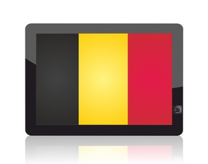 tablet with belgium flag