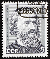 Postage stamp GDR 1974 Gustav Robert Kirchhoff, Physicist