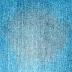 Blue jeans texture with circle