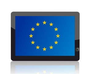 tablet with european union flag