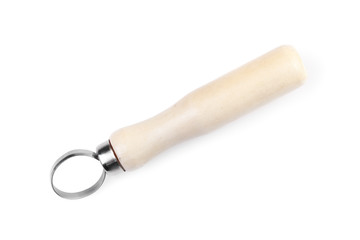 pottery sculpting metallic tool isolated on white background