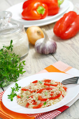 Risotto with sweet peppers