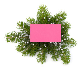 Fototapeta na wymiar Christmas decoration with greeting card