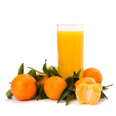 Tangerines and juice glass