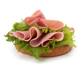healthy sandwich with vegetable and smoked ham