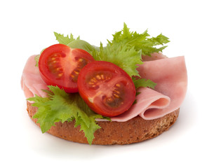 healthy sandwich with vegetable and smoked ham