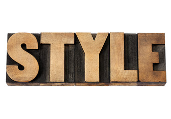 Style word in wood type