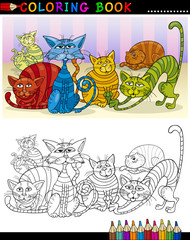 Chats de dessin animé pour un livre ou une page de coloriage