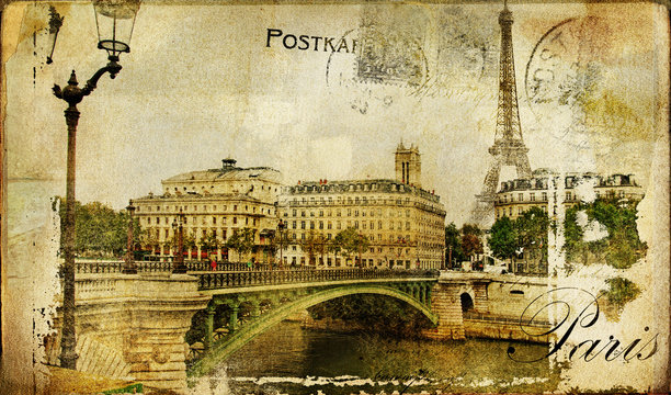 memories about Paris - vintage background