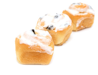 sweet cake on white background