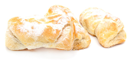 sweet cake on white background