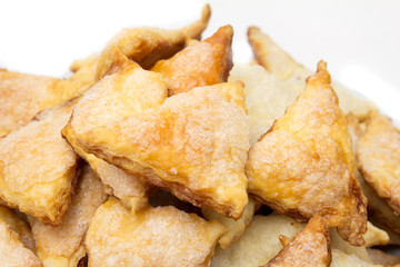 Biscuits tabs on white background
