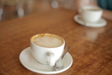 espresso in a classic cup on the table