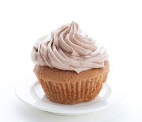 Eatable cupcake with mouse cream isolated