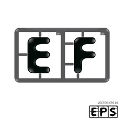 Letter ef model-kit alphabet vector