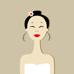 Pretty woman portrait, spa salon