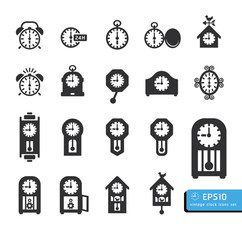 clocks  icon set vector