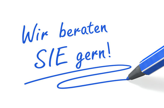 Stift- & Schriftserie: Wir beraten SIE gern! blau