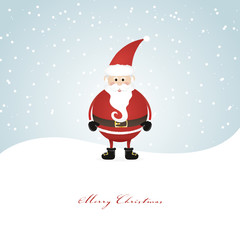 Weihnachtsmann steht im Schnee