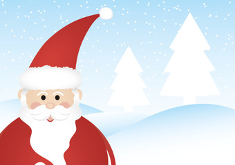 Nikolaus vor Schneelandschaft