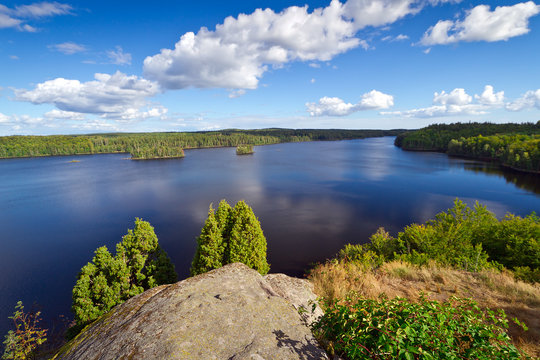 Idyllic Swedish lake in the summer time