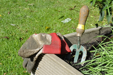 Gardening Gloves And Fork