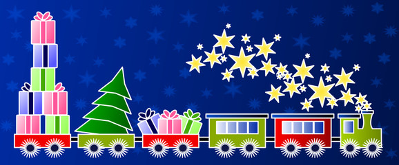 Christmas train - children's illustration