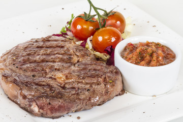 Grilled Beef Steak Isolated On a White Background