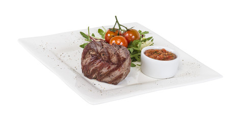 Grilled Beef Steak Isolated On a White Background