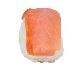 salmon sushi with white background