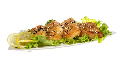 Roasted fish with lemon