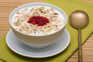 Delicious and healthy granola or muesli