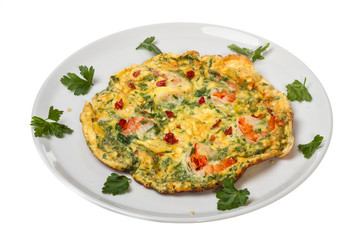 fresh Scrambled eggs with shrimp