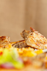 Grilled steak meat