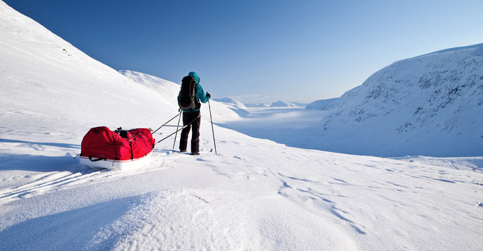 Wintertrekking auf dem Kungsleden