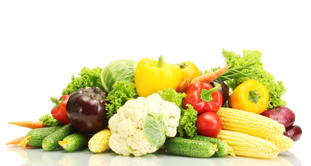 Fresh vegetables isolated on white