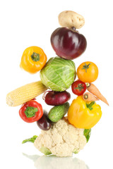Fresh vegetables isolated on white