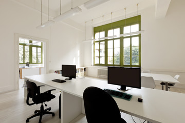 interior, office with furniture, computer